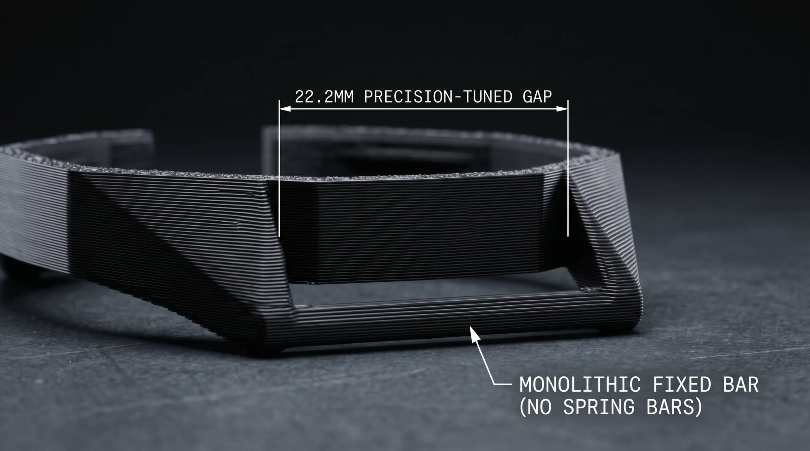 Extreme closeup of the STRAPSNAP Model 12 adapter showcasing the monolithic 22.2mm fixed bar architecture for secure NATO strap fitment.
